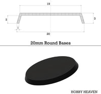 20mm Round Plain Plastic Bases - Hobby Heaven

