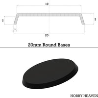 20mm Round Plain Plastic Bases - Hobby Heaven