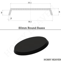 80mm Round Plain Plastic Bases - Hobby Heaven