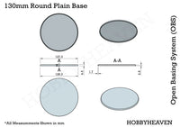 130mm Round Plain Plastic Bases
