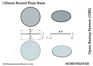 130mm Round Plain Plastic Bases