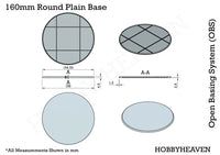 160mm Round Plain Plastic Bases
