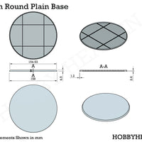 160mm Round Plain Plastic Bases