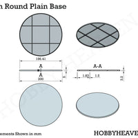 200mm Round Plain Plastic Base 3d Print