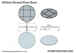 200mm Round Plain Plastic Base 3d Print