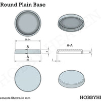 20mm Round Plain Plastic Bases