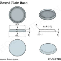 28.5mm Round Plain Plastic Bases