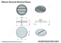 28mm Round Slotted Plastic Bases 3d Print
