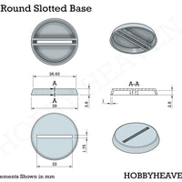 28mm Round Slotted Plastic Bases 3d Print