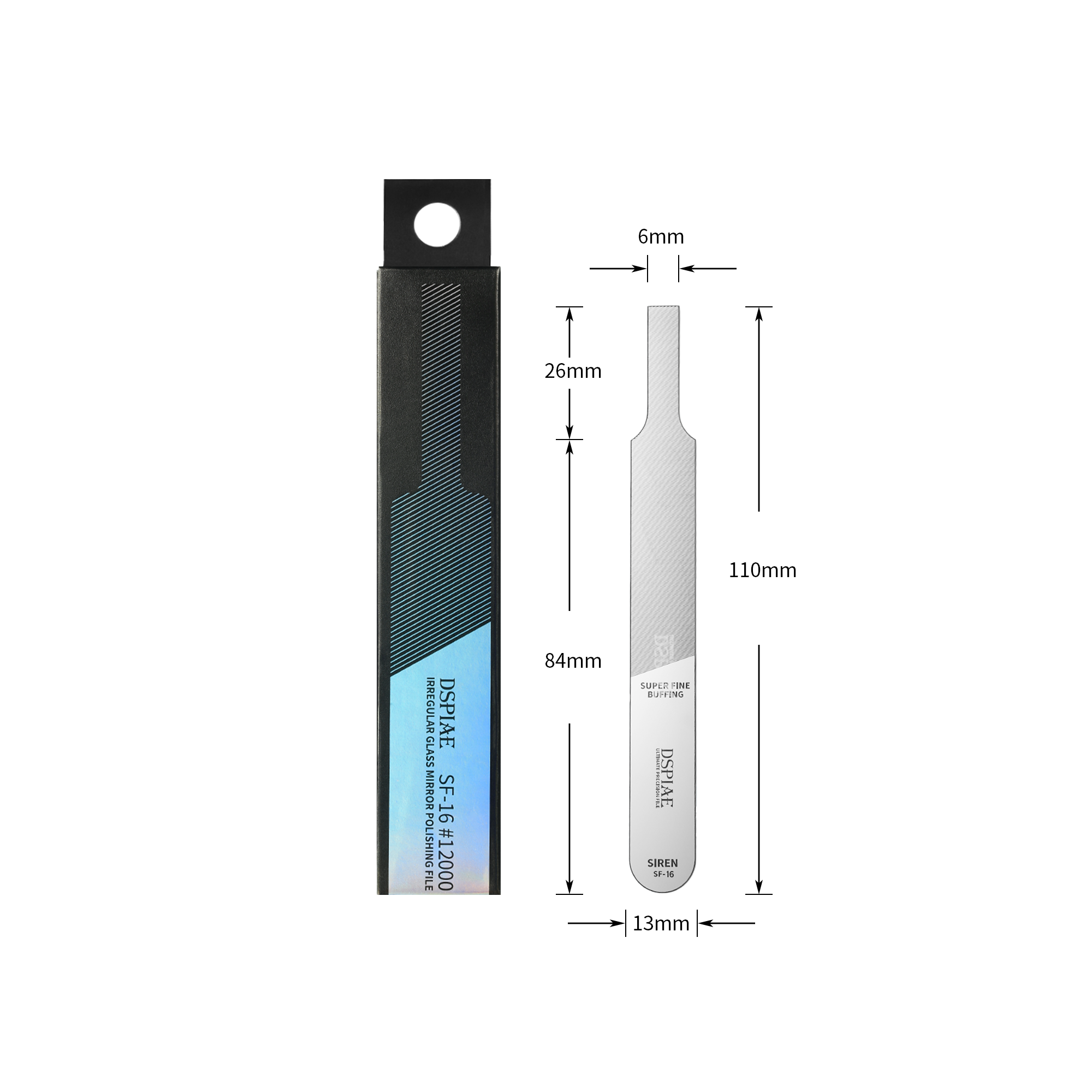 DSPIAE SF-16 Irregular Glass Mirror Polishing File
