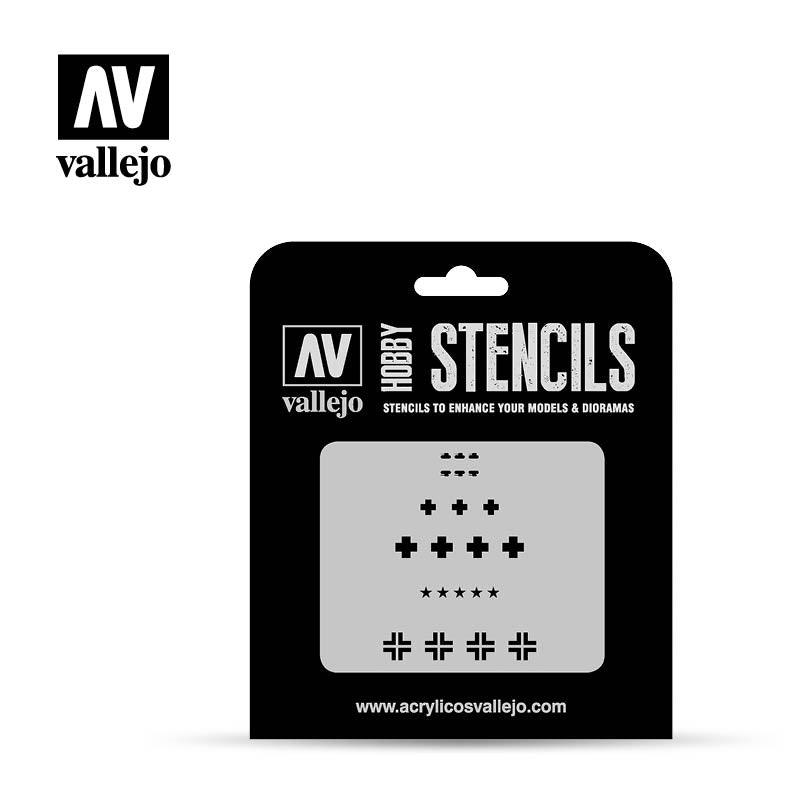 Vallejo Stencils  Assorted German WWII Tank Marks AFV001