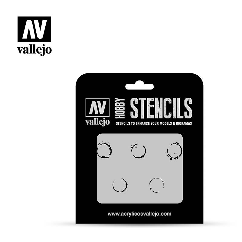 Vallejo Stencils Drum Oil Marks AFV002