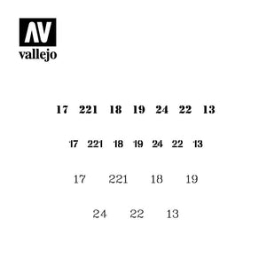 Vallejo Stencils  Soviet Numbers WWII AFV003