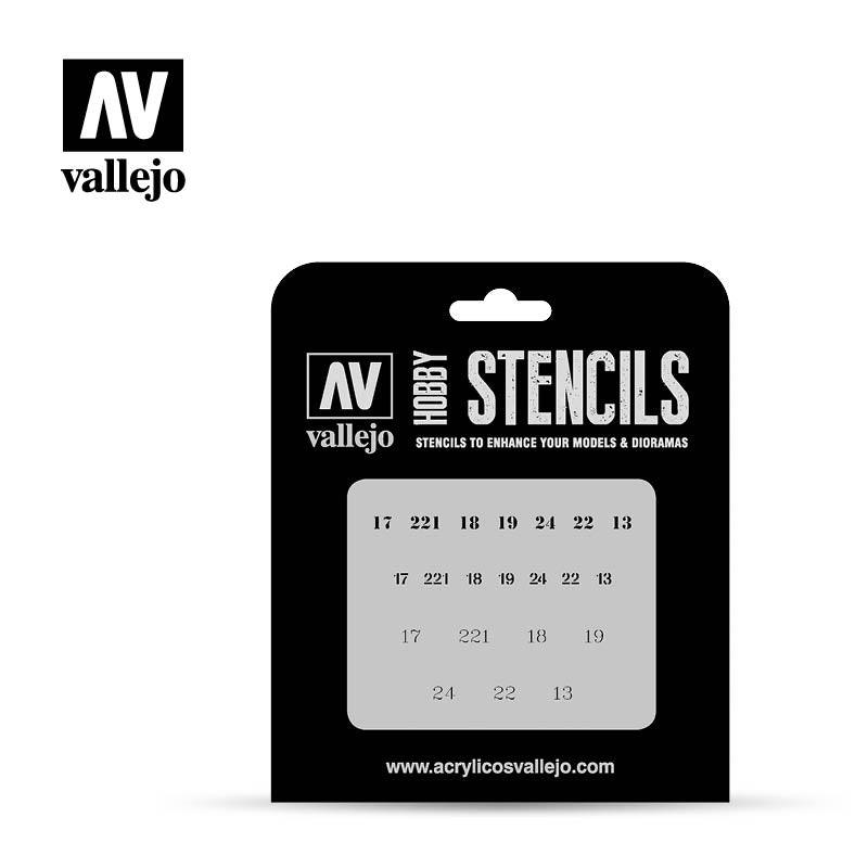 Vallejo Stencils  Soviet Numbers WWII AFV003