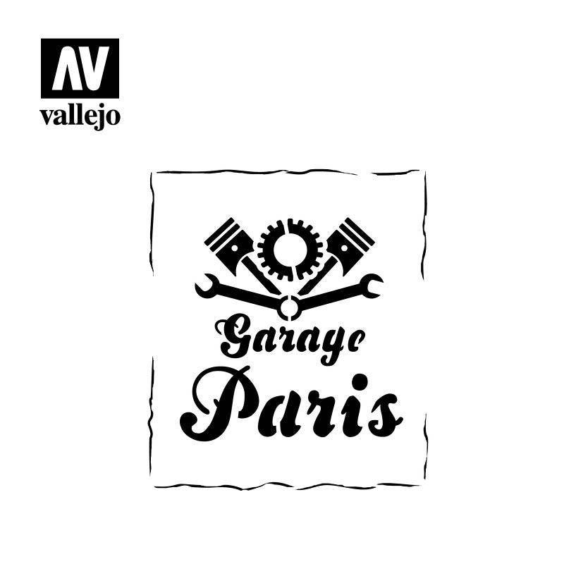 Vallejo Stencils  Vintage Garage Sign LET001