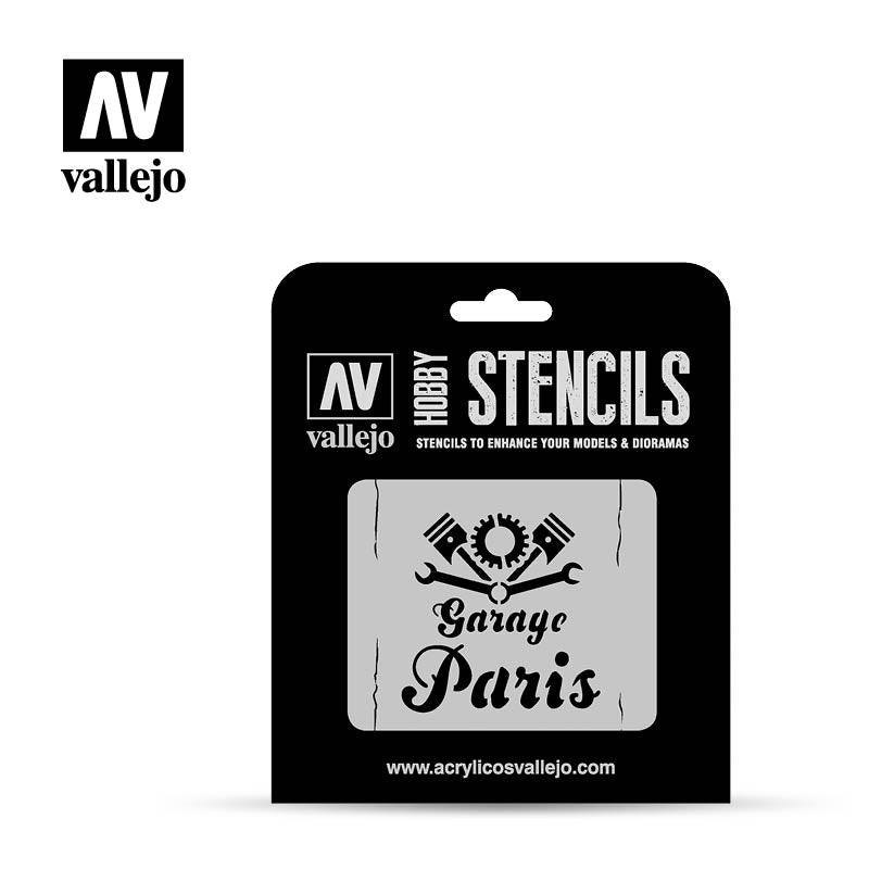 Vallejo Stencils  Vintage Garage Sign LET001