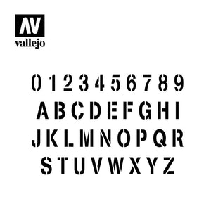Vallejo Stencils Stamp Font LET002