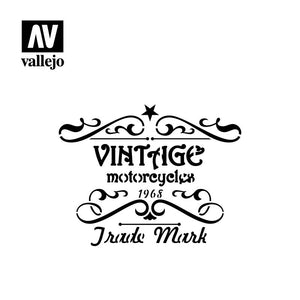 Vallejo Stencils Vintage Motorcycles Sign LET005