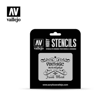 Vallejo Stencils Vintage Motorcycles Sign LET005