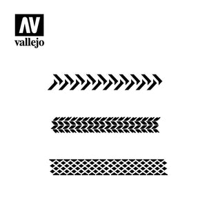 Vallejo Stencils Tyre Marks TX002