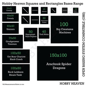 30mm Square Diagonal Slotted Plastic Bases