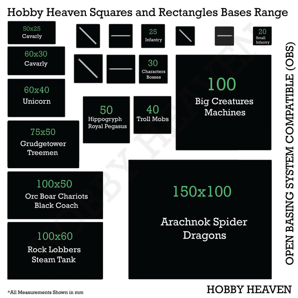 60x30mm Rectangle Slotted Plastic Bases