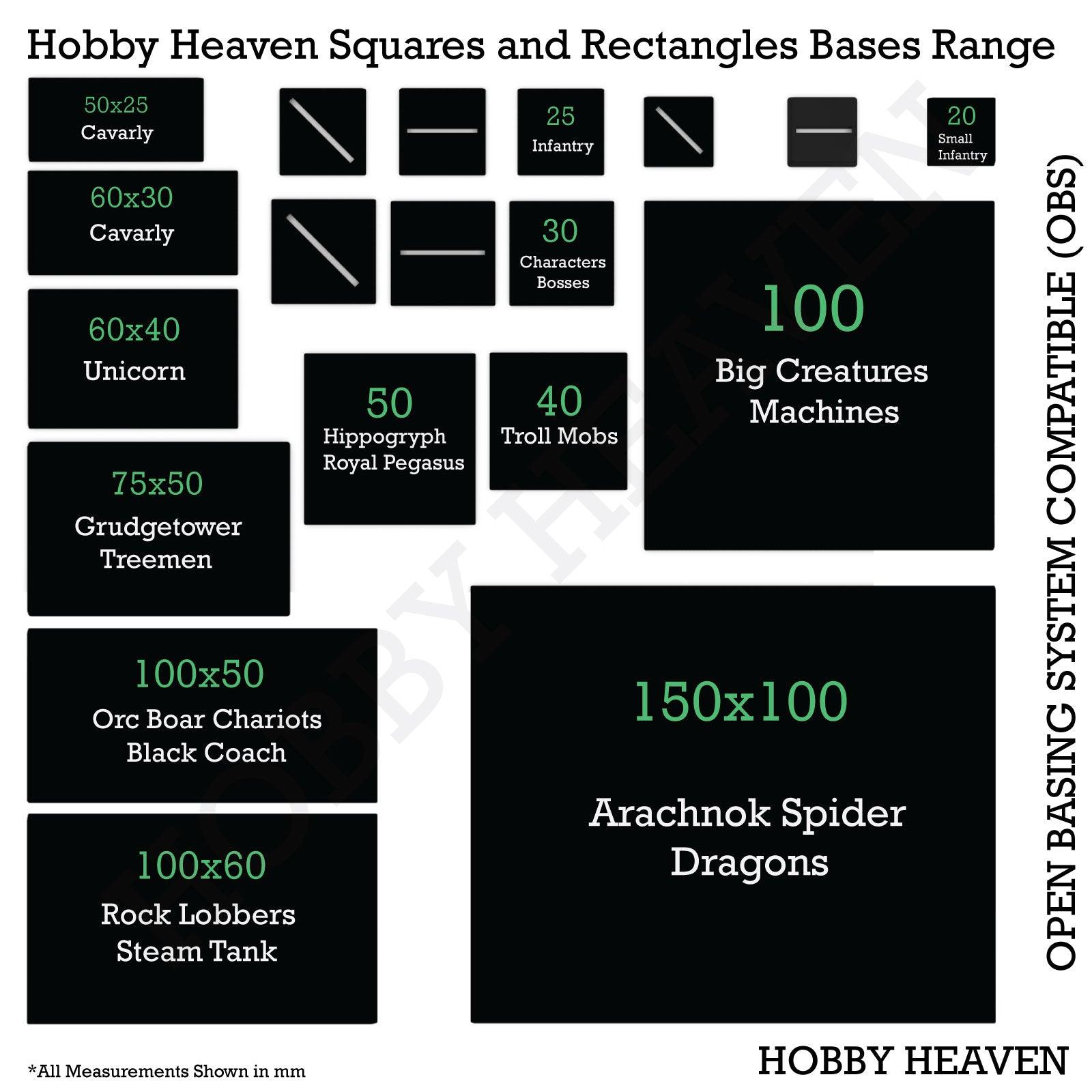 60x30mm Rectangle Slotted Plastic Bases