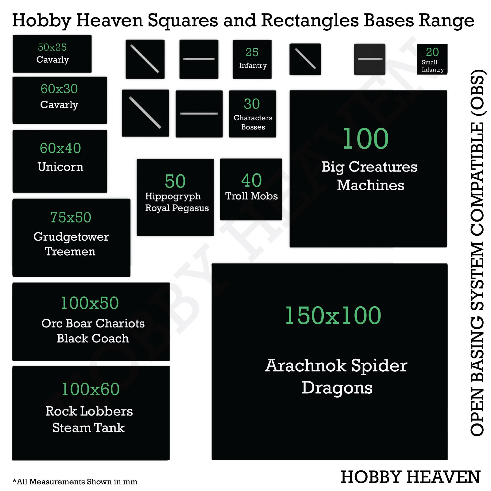 20mm Square Plain Plastic Bases for Wargaming Miniatures
