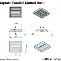 20mm Square Parallel Slotted Plastic Bases 3d Print