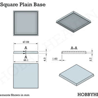 50mm Square Plain Plastic Bases