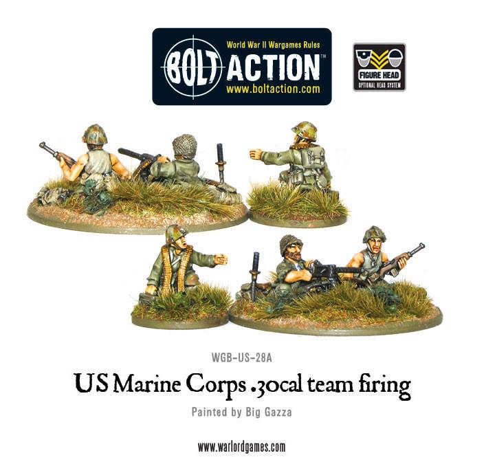The painted USMC .30 cal machine gun team firing