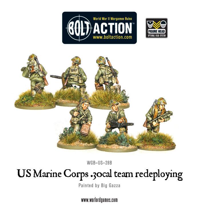 The painted USMC .30 cal machine gun team redeploying