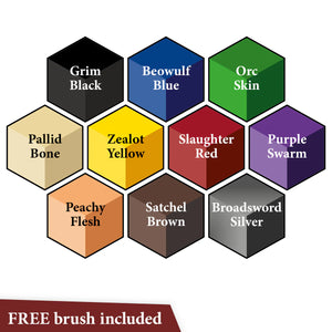 The Army Painter Speedpaints 2.0 Starter Set WP8059 – 10x 18ml Paints + Brush