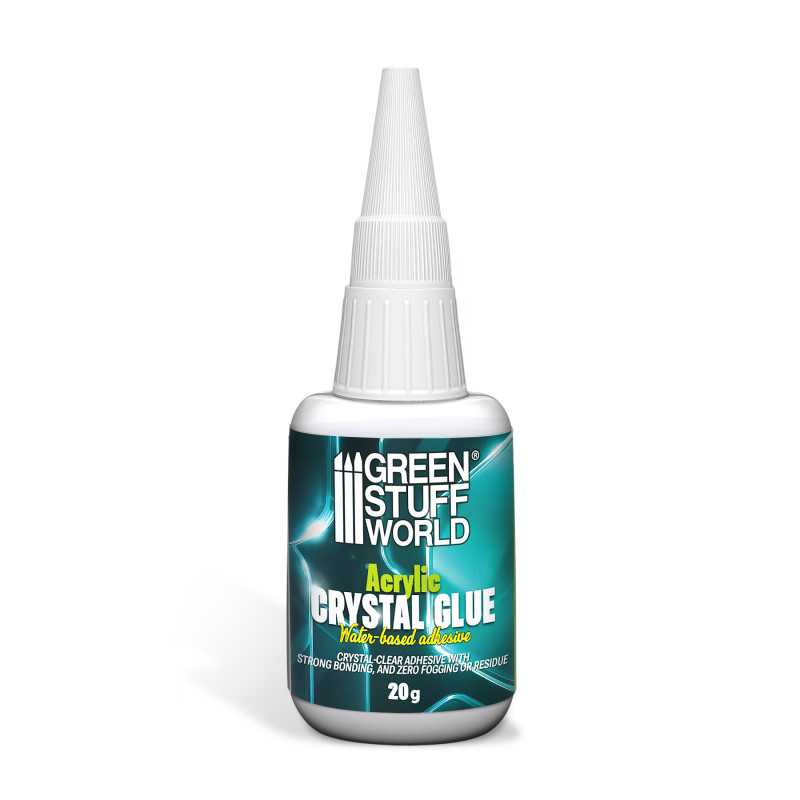 Acrylic Crystal Glue 20g by Green Stuff World shown in front view on white background.