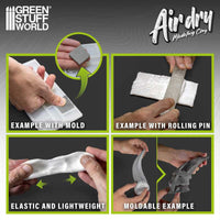 Green Stuff World Air Dry Foam Clay 250g Grey packaging and product view