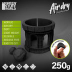Example of terrain and sculpted piece made with Green Stuff World Air Dry Foam Clay Black