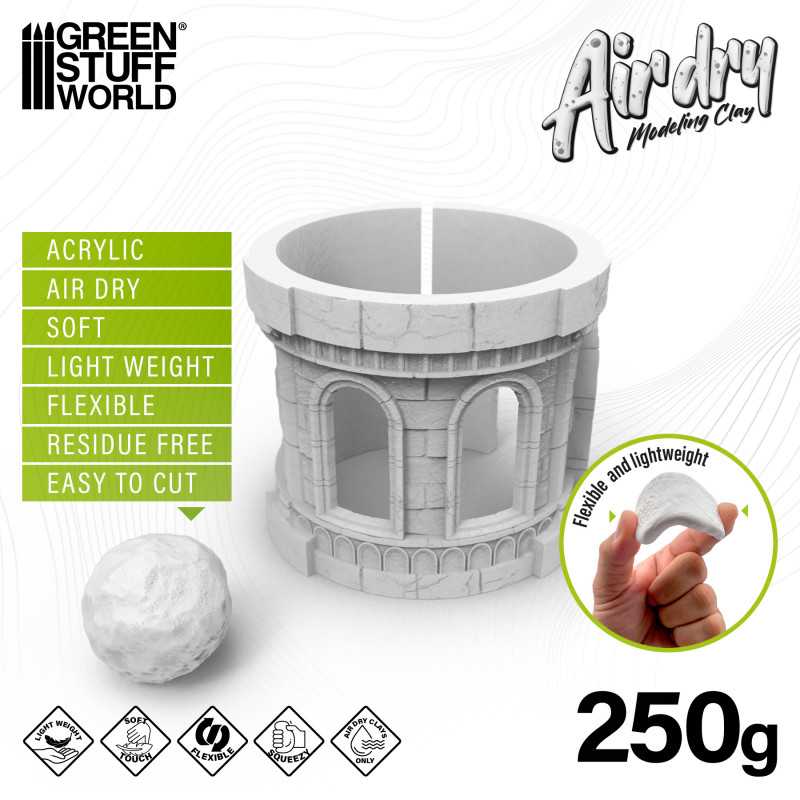 Air Dry Foam Clay modeling examples using molds and texture rollers