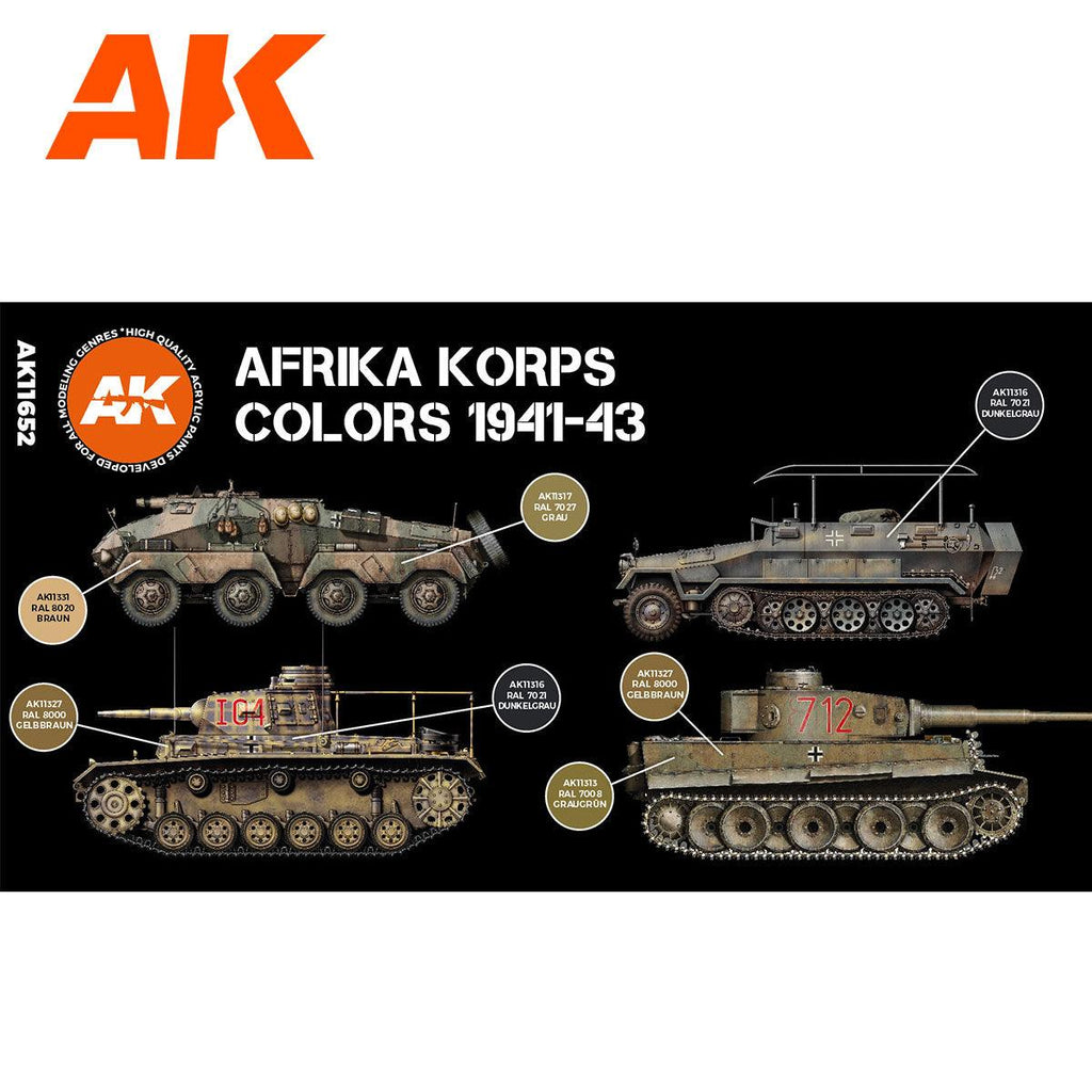 AK Interactive Afrika Korps 3G Paints Set AFV AK11652 - Hobby Heaven