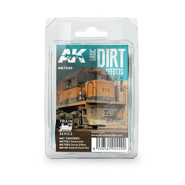 AK Interactive Basic Dirt Effects Weathering Set Train Series AK7020 - Hobby Heaven