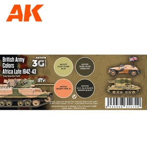 AK Interactive British Army Colors Africa, Late 1942-43 Paints Set AFV AK11678 - Hobby Heaven