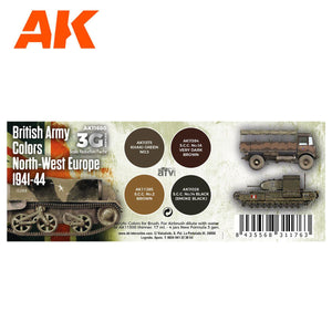 AK Interactive British Army Colors Europe 1941-44 Paints Set AFV AK11680 - Hobby Heaven