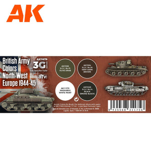 AK Interactive British Army Colors North-West Europe 1944-45 Paints Set AFV AK11679 - Hobby Heaven