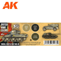AK Interactive British Army Colors Tunisia, Sicily & Italy 1943-45 Paints Set AFV AK11677 - Hobby Heaven