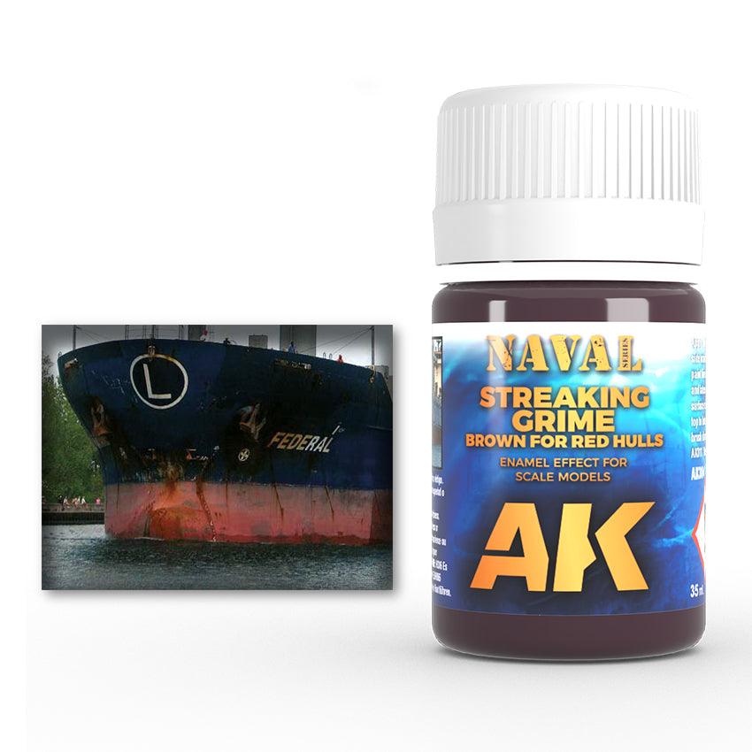 AK Interactive Brown Streaking Grime For Red Hulls 35ml Ship Series AK304 - Hobby Heaven