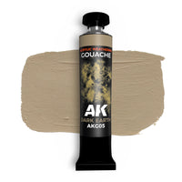 AK Interactive Dark Earth Gouache Paint 20ml (AKG05) for realistic soil and terrain modeling.
