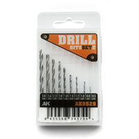 AK Interactive Drill Bits Set 2 with 10 precision bits for hobby use, ranging from 0.5mm to 3.0mm.
