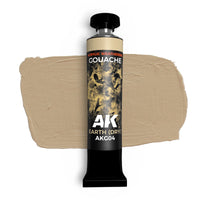 AK Interactive Earth (Dry) Gouache Paint 20ml (AKG04) for realistic terrain modeling.
