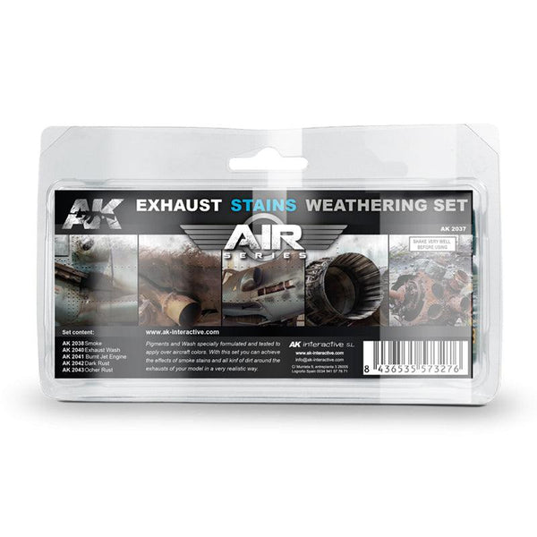 AK Interactive Exhausts & Stains Weathering Set Air Series AK2037 - Hobby Heaven