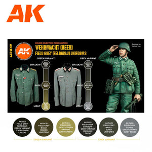 Ak Interactive German Field Grey Uniforms 3g Figure Paint Set AK11627 - Hobby Heaven
