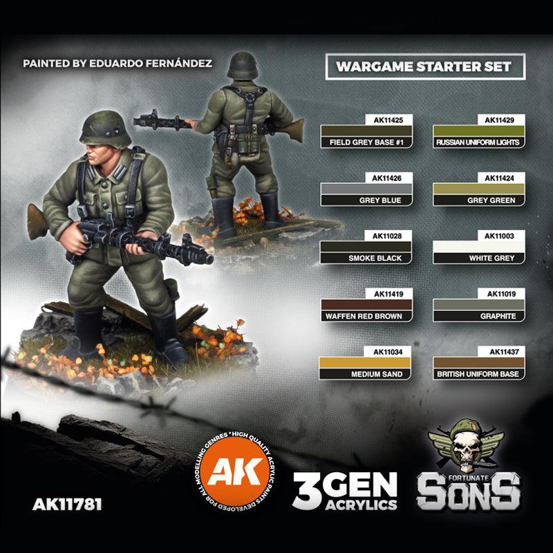 AK Interactive German Panzergrenadier Division, Europe – Wargame Starter Set – 10 Colours & Exsclusive Figure AK11781 - Hobby Heaven